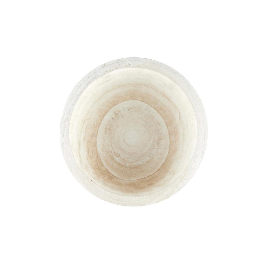 Paulownia Wood Serving Bowl - White