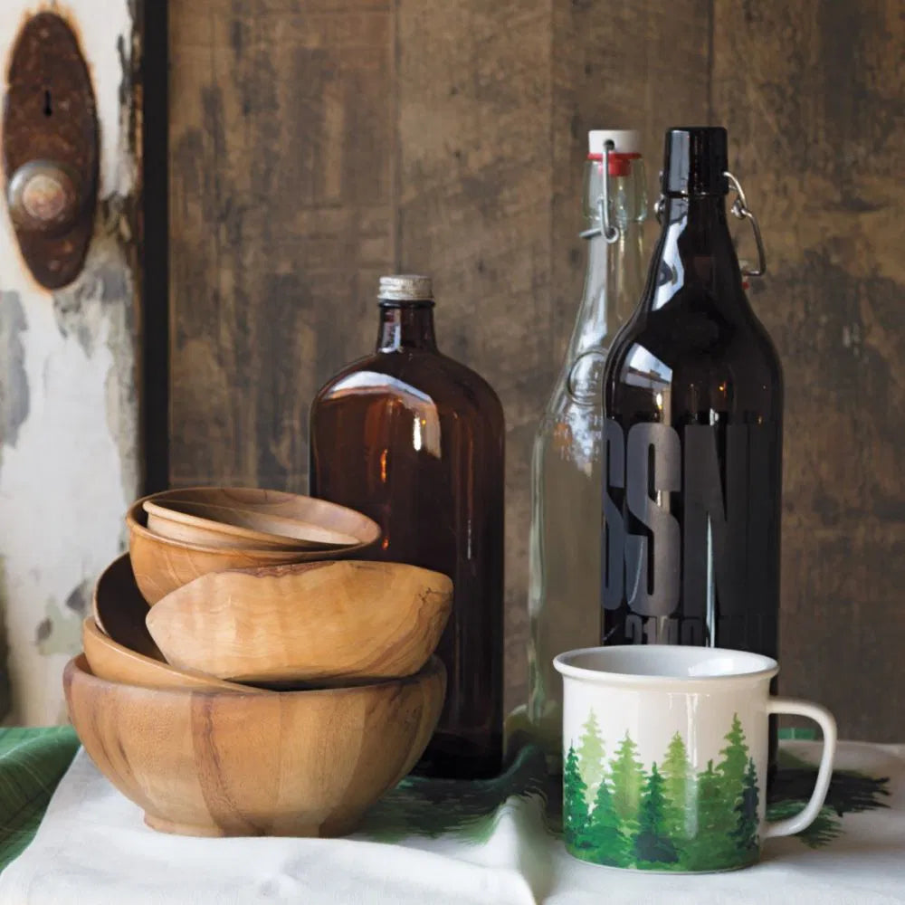 Woods Heritage Mug! Crafted from durable stoneware and styled with a classic enamel-inspired forest design