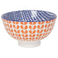 4 Inch Stamped Bowl - Orange Blue Blossom