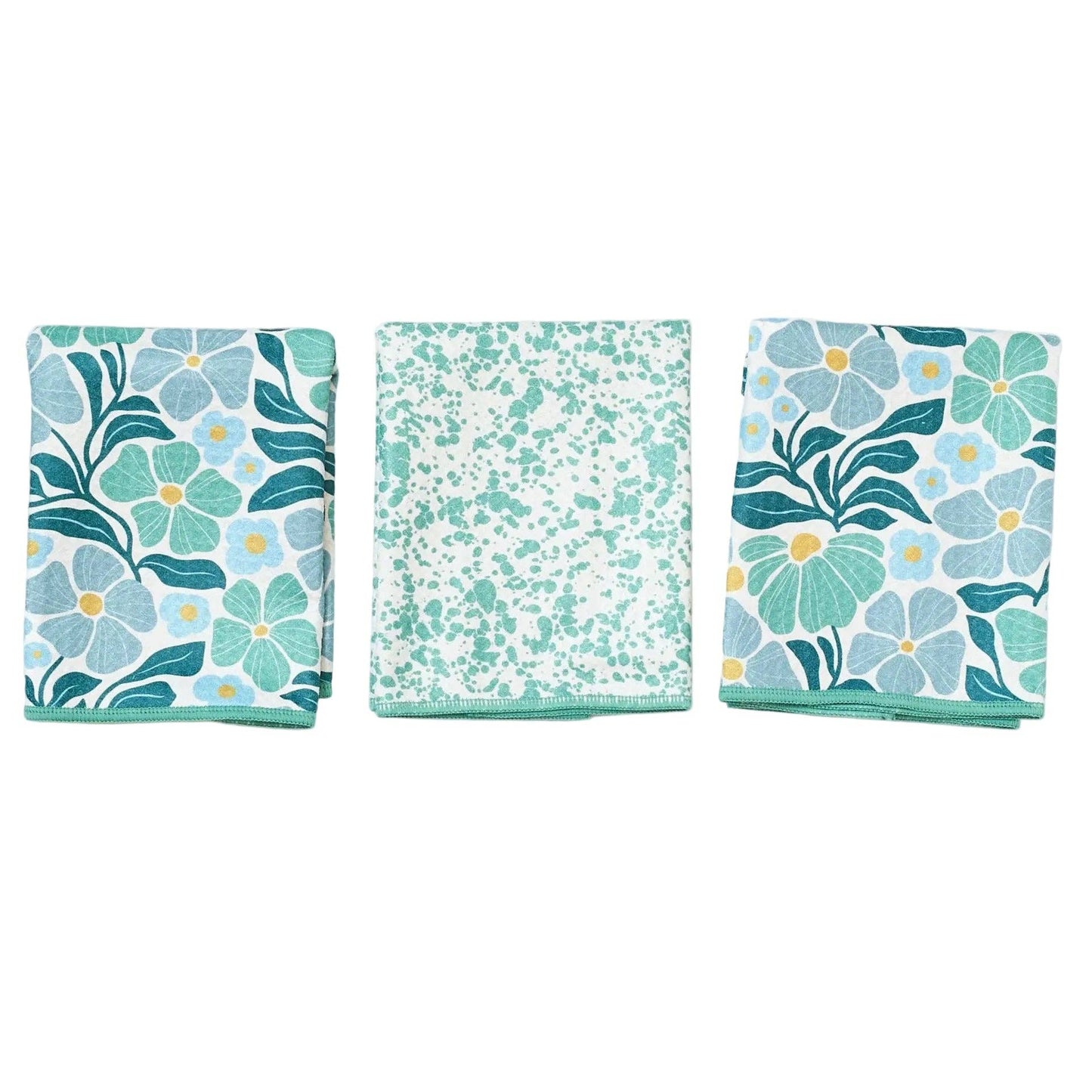 Mighty Mini Towel (Set of 3) Reversible - CC Linda Splatter: Menthe Green