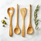 olive wood spatula along with a collection of other olivewood cooking toolsCrafted from natural olive wood, our seamless All Purpose Spatula is perfect for flipping and serving food without leaving any germs or odors behind. Hand wash and polish with food-safe oil for long-lasting use.