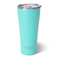 32oz Aqua Tumbler: slim, cup holder-friendly, matte finish, triple insulation, BPA-free lid, straws sold separately.