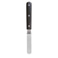 Knife with a black handle and silver blade on a white background