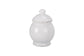 White porcelain belly sugar bowl