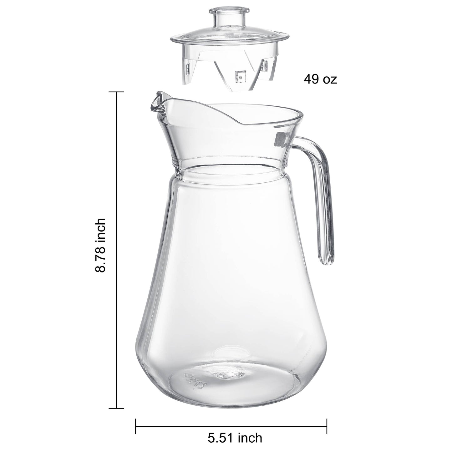 Acrylic Pitcher with Lid - 49 oz