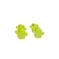 Four green cactus-shaped taco holders on a white background