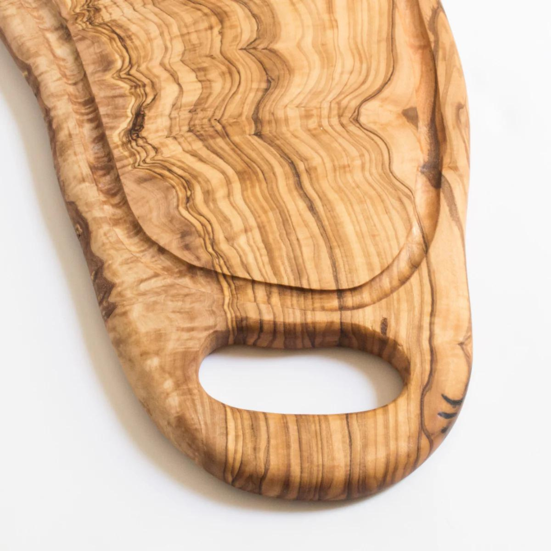 olive wood charcuterie board handle