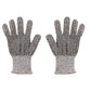 Pair of gray cut-resistant gloves on a white background