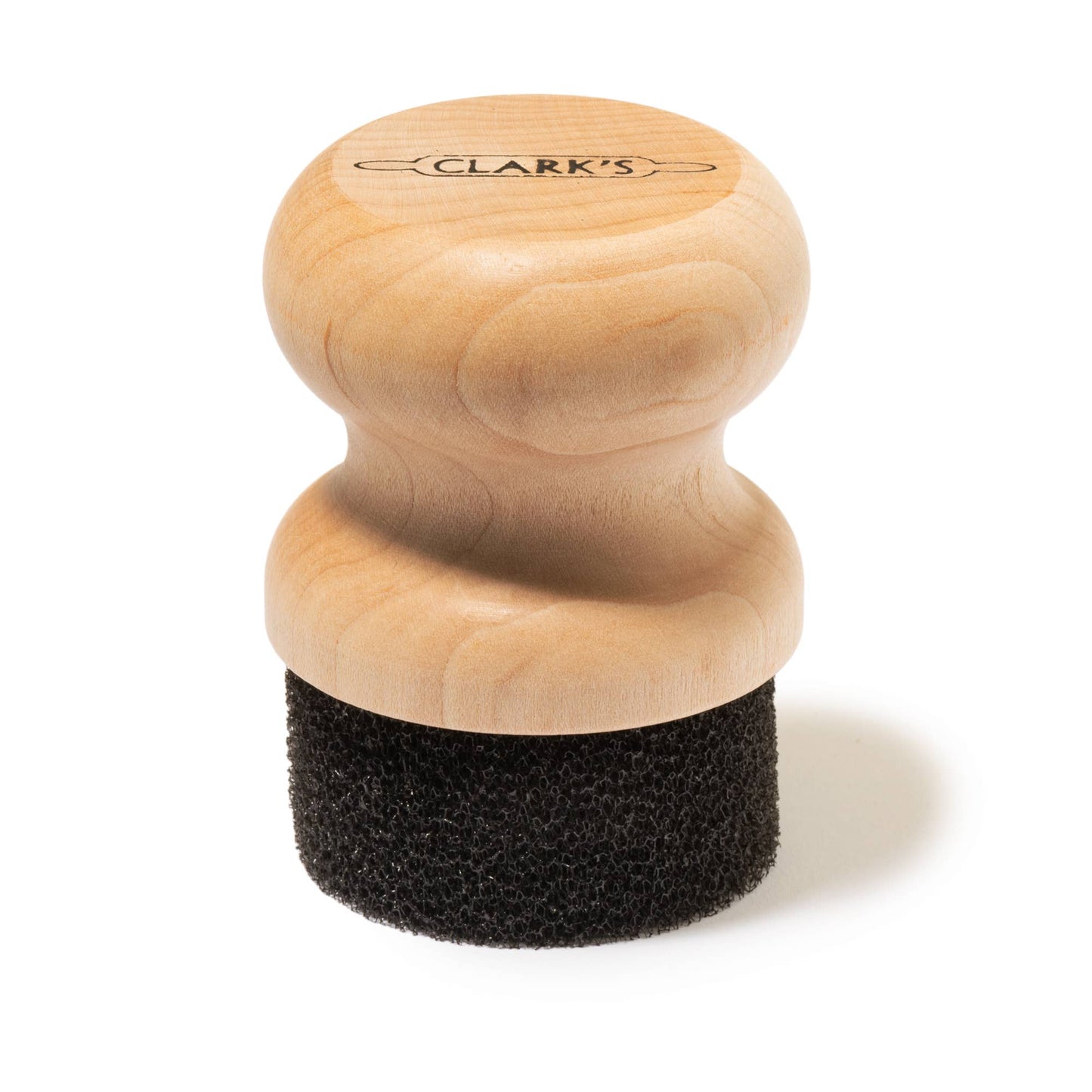 Apply wax and oil easily with CLARK'S round applicator! Its recessed sponge ensures a smooth finish without snagging on edges. Perfect for cutting boards, counters, and more. Lightweight and ergonomically designed for effortless use. Say goodbye to messy paper towels and rags!