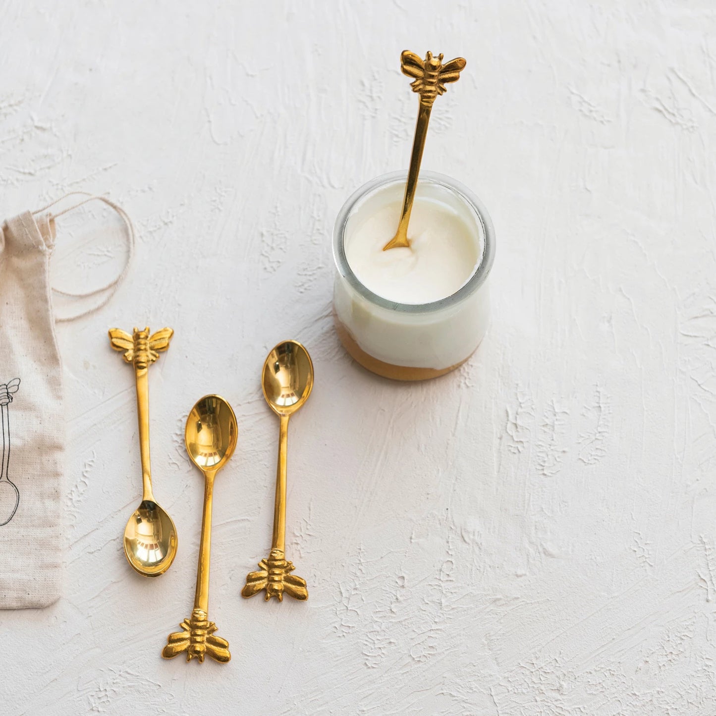 Brass Bee Spoons - Set of 4