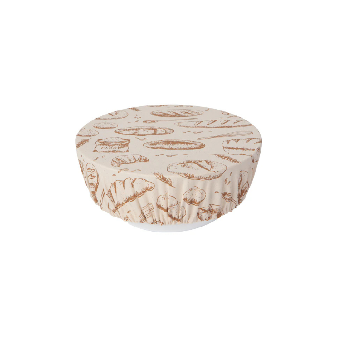 Give your homemade bread the perfect rise with the Fresh Baked Dough Riser Bowl Cover. Featuring a charming loaves of bread pattern, this reusable cover locks in moisture, shields dough from drafts, and protects it from dust, ensuring an ideal environment for proofing.