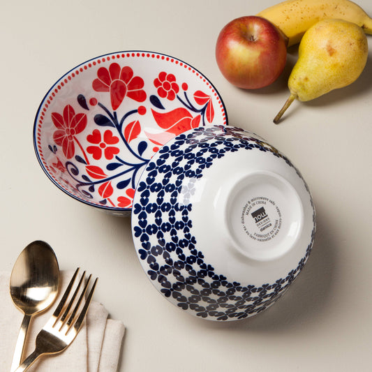 6 Inch Stamped Bowl - Navy Bird