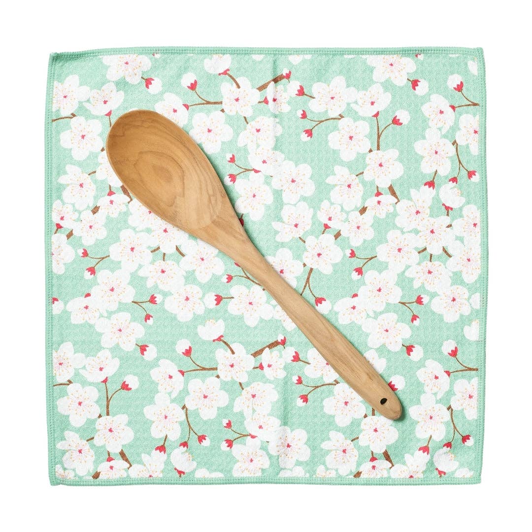 Mighty Mini Towel (Set of 3) Reversible - Cherry Blossom: Meadow Green