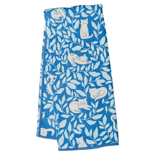 Anywhere Towel Reversible - Nuthatch Cat Club: R Blue