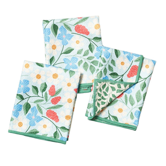 Mighty Mini Towel (Set of 3) Reversible - RJW Garden Path: Water