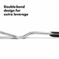 Barbell with double-bend design on a white background