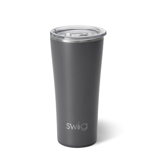 Stay hydrated on the go with our 22oz Grey Tumbler! Keeps drinks hot or cold for hours and designed to fit most cup holders. Featuring triple insulation technology and a non-breakable, noise-free silicone base, this tumbler is perfect for all your sipping needs