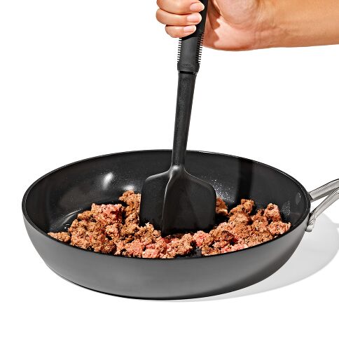 Meet the meat lump's worst nightmare - the Ground Meat Chopper &amp; Turner! This kitchen magician features three wide blades that break up ground beef faster than teenagers scatter when asked to do chores, all without the annoying meat-stuck-between-tines drama. 