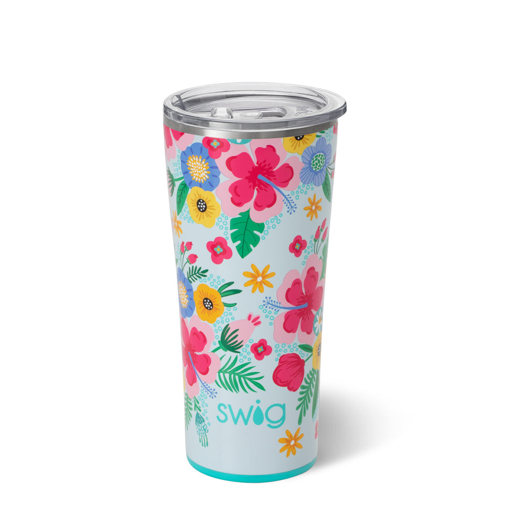 Get ready to say aloha to our Island Bloom Tumbler (22oz)! Perfectly sized for cup holders, this triple-insulated Swig keeps your drinks cold for over 12 hours and hot for 3. With its non-breakable, noise-free construction and playful design inspired by island blooms, this tumbler is sure to be your new favorite.
