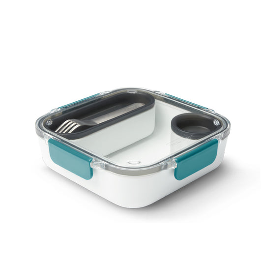 A 34 fluid ounce lunch box that makes it easy to organize your lunch and presents your food beautifully. Comes with two extra containers with lids that fit perfectly within the lunch box, and a stainless steel fork! Pack your lunch in something you can feel good about when heading out to the park, the office, lunch on the road, work, or wherever life takes you! 
