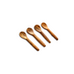 olive wood mini scoop spoon set of 4 together