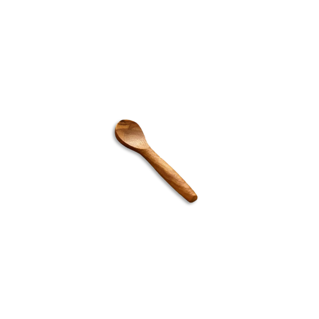 olive wood mini scoop spoon