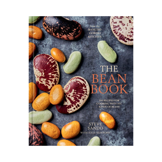 Book cover of 'The Bean Book' with colorful beans on a dark background