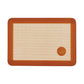 Silicone baking mat with brown border on a white background