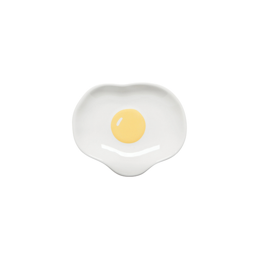 Give your spoons a sunny spot to rest with the Eggs Spoon Rest! Shaped like a cheerful sunny side-up egg, this stoneware rest features a debossed surface for extra character and a divot that cradles your spoons perfectly.