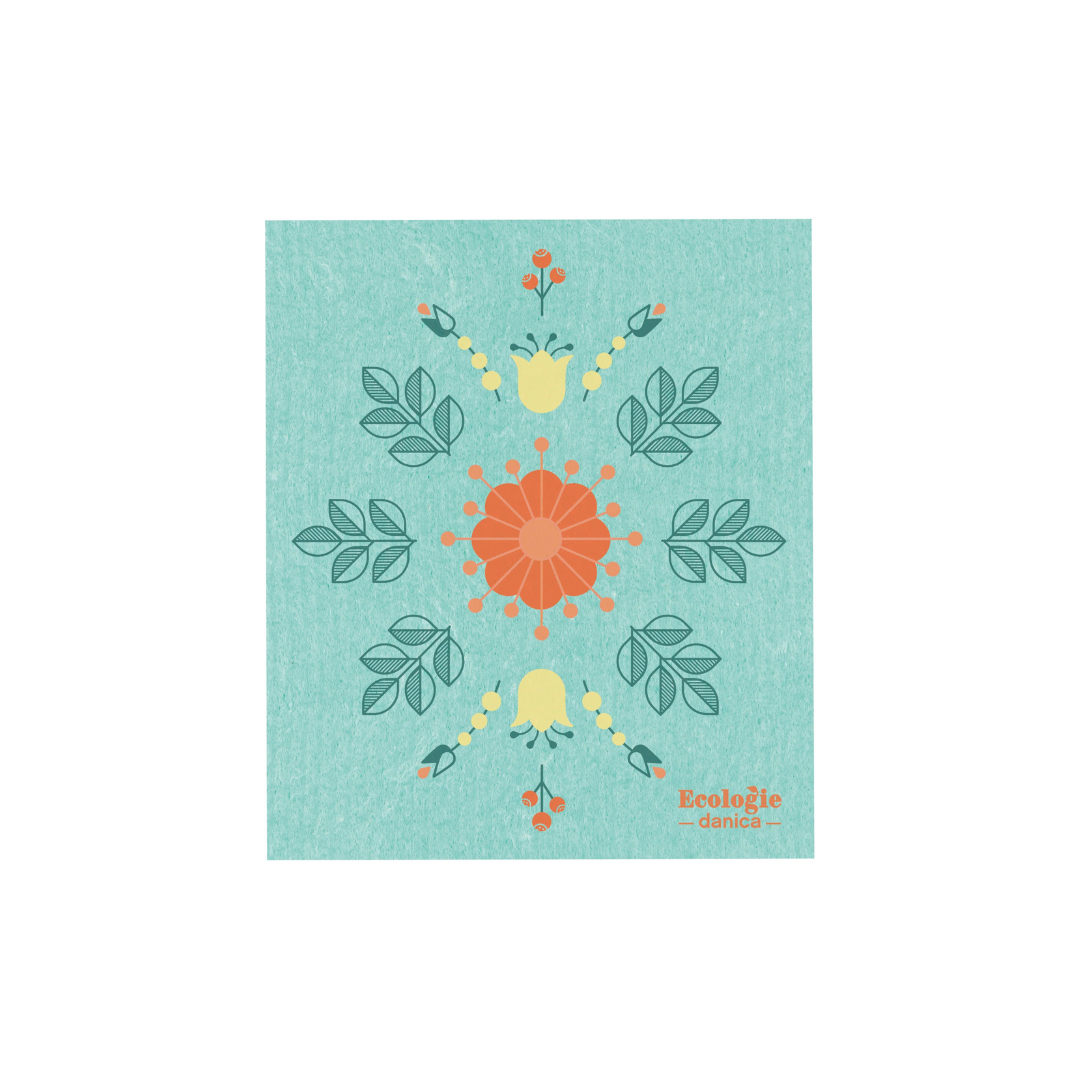 Showcase a love of nature when you use Ecologie's Lilja Swedish dishcloth, which is decorated with lilies, tulips and leaves. Easily mop up spills and messes with this colorful and compostable washcloth that's made to clean and brighten your space.