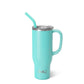 Get the fan-favorite 30oz SWIG Mega Mug in Aqua! Designed to fit in cup holders and keep your drinks cold or hot for hours, this mug features a unique comfort-grip handle, a built-in silicone coaster, and a removable slider. Plus, it comes with a plastic straw with a flexible silicone tip. Made of durable stainless steel that won't break or leave behind condensation.