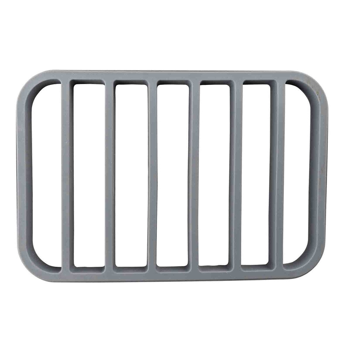 Gray silicone roaster on a white background