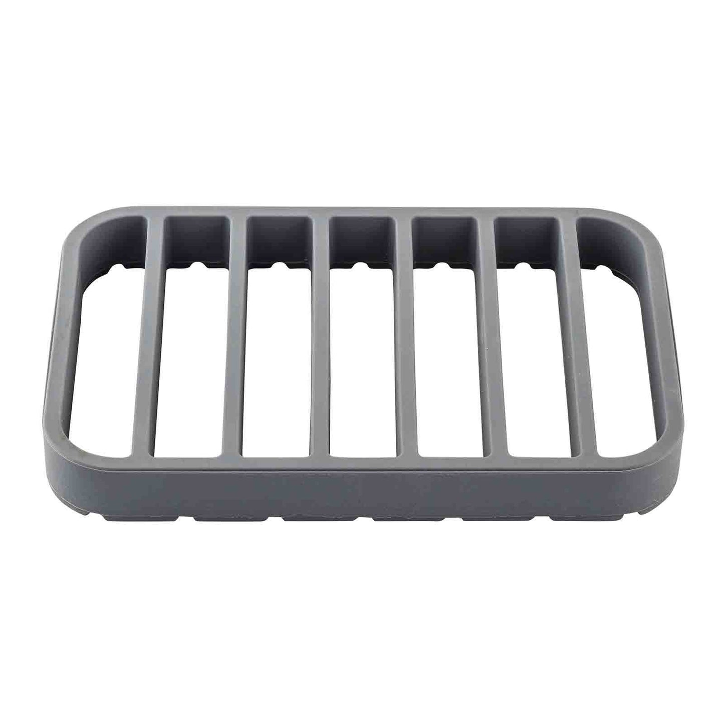 Gray silicone roaster on a white background