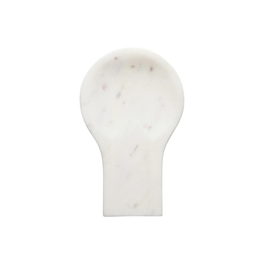 White marble spoon rest for any stovetop is a thing a beauty and function.  Holds all those utensils getting put to good use during cooking and acts a stylish centerpiece for your stove when not in use.