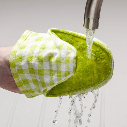 Silicone Mini Oven Glove - Green Gingham