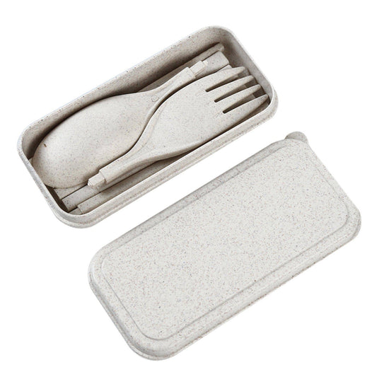 Mini Biodegradable Wheat Straw Cutlery Set - White