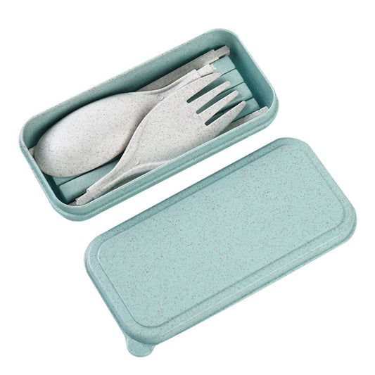 Mini Biodegradable Wheat Straw Cutlery Set - Green